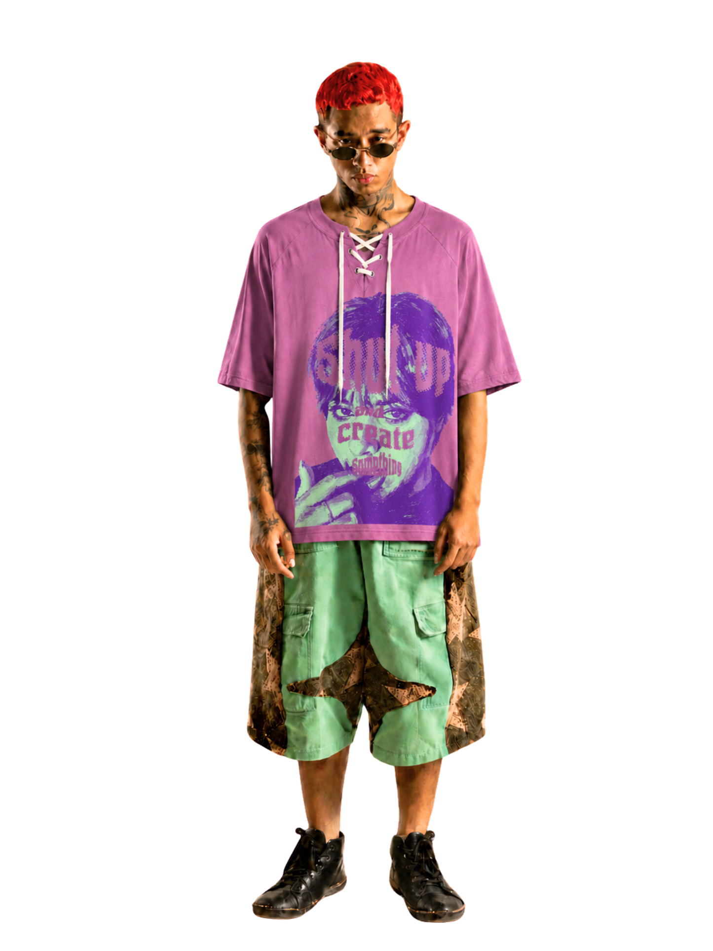 LACE UP “ALTERED” TEE 03                                                                                             BATIKSS01