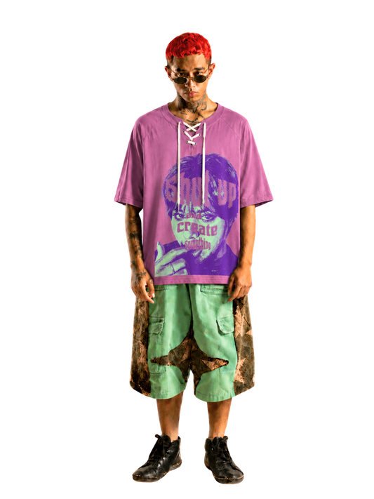 LACE UP “ALTERED” TEE 03                                                                                             BATIKSS01