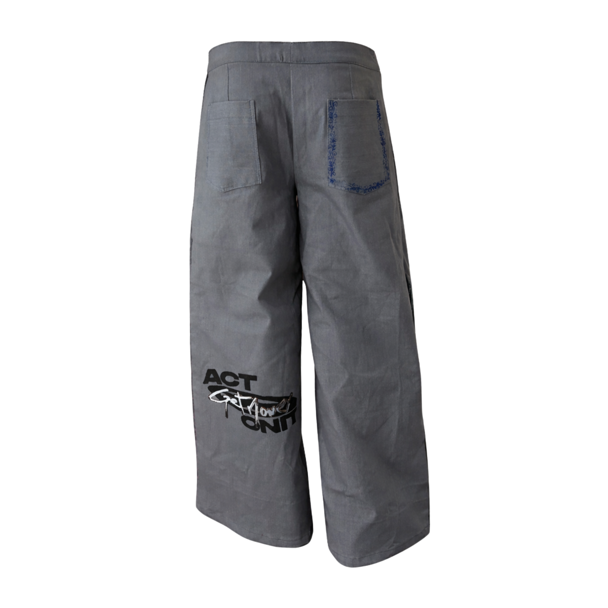 Grey Paneled Pants