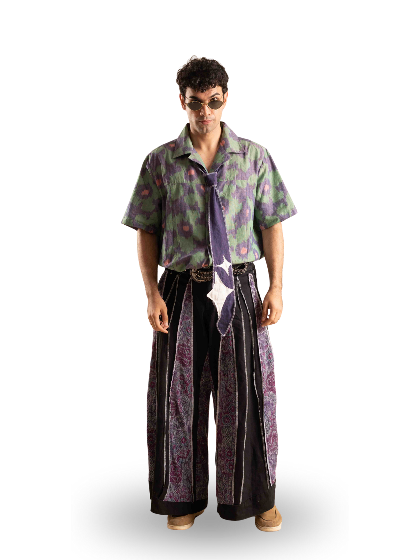 MAUVE IKAT SHIRT SET