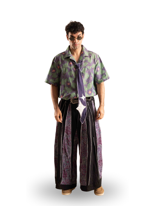 MAUVE IKAT SHIRT SET