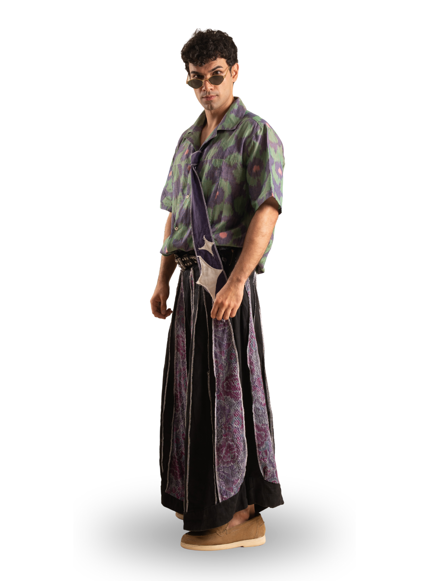 MAUVE IKAT SHIRT SET