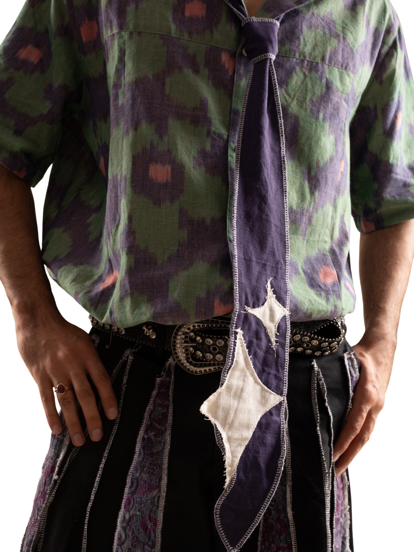 MAUVE IKAT SHIRT SET