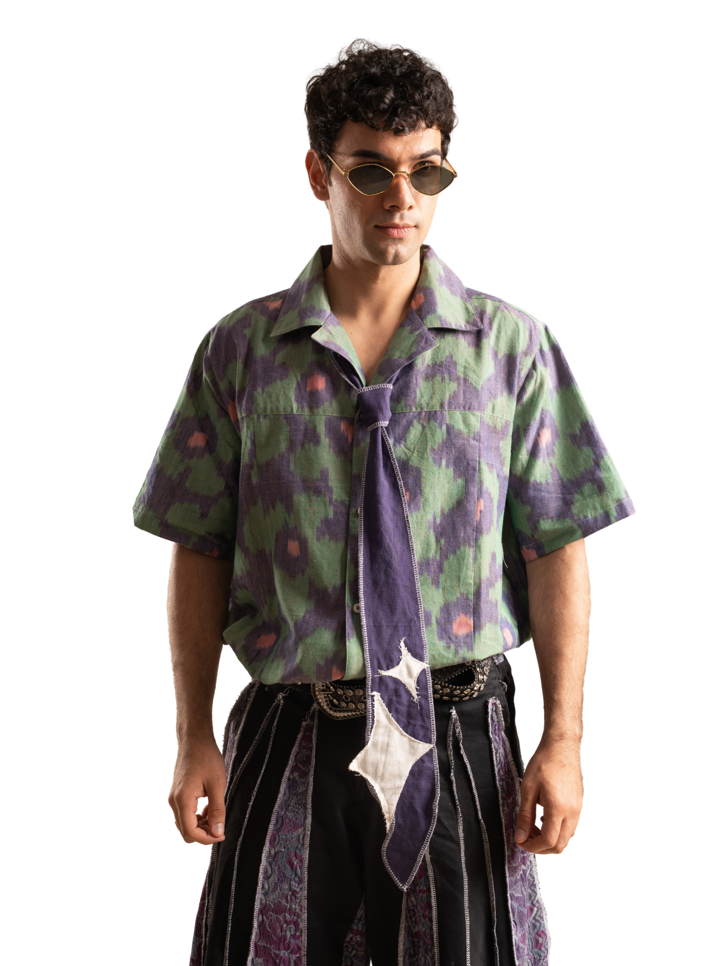 MAUVE IKAT SHIRT SET