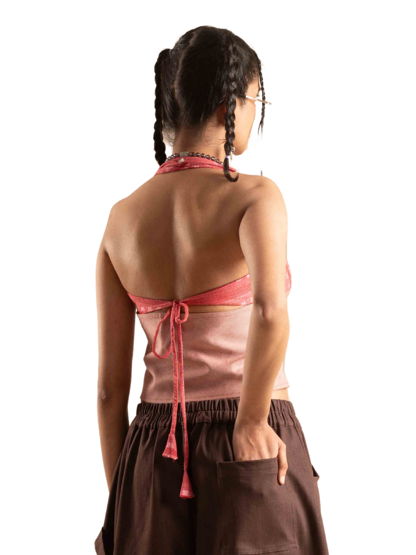 PINK BLUSH HALTER TOP