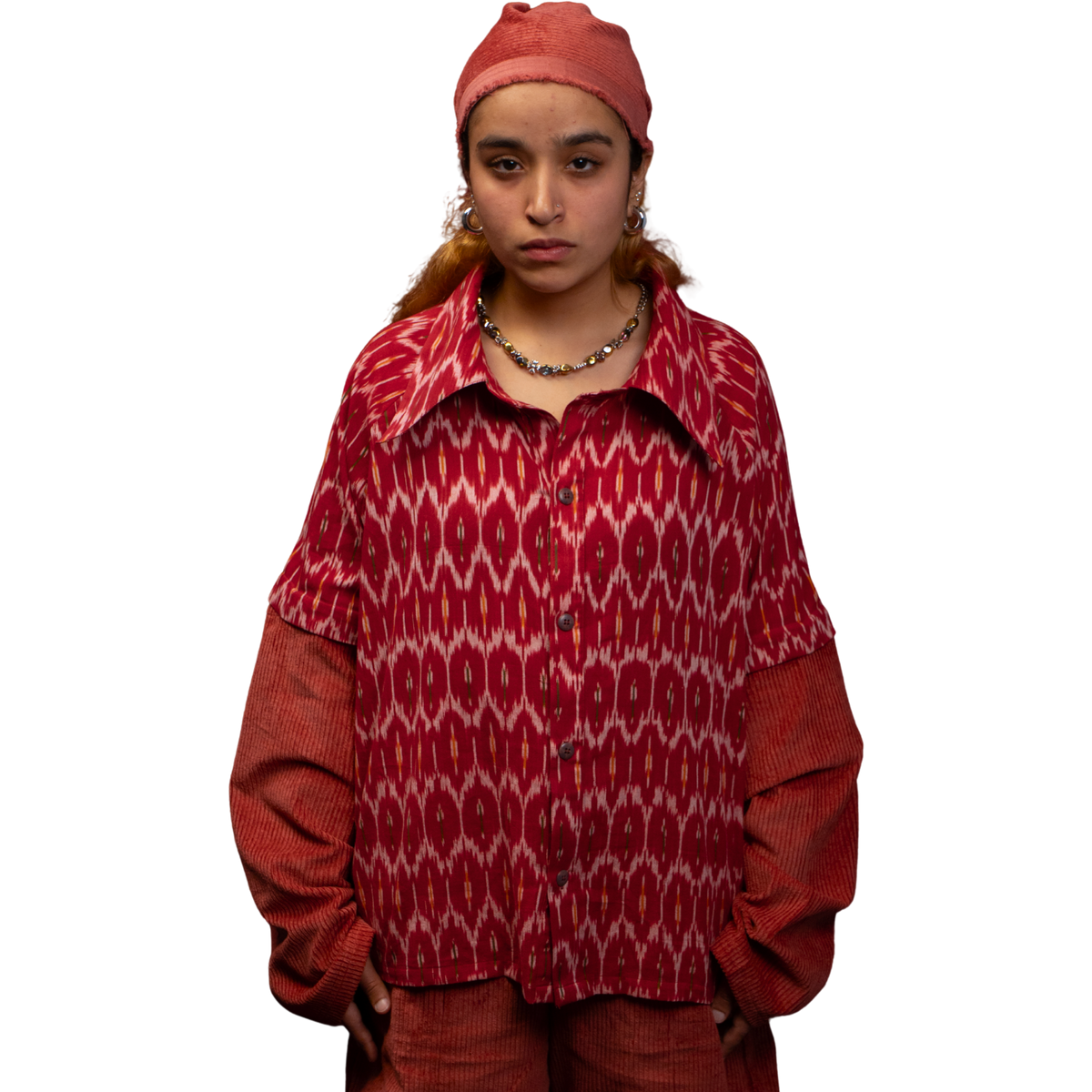 Kamana Ikat Shirt Detachable Sleeves