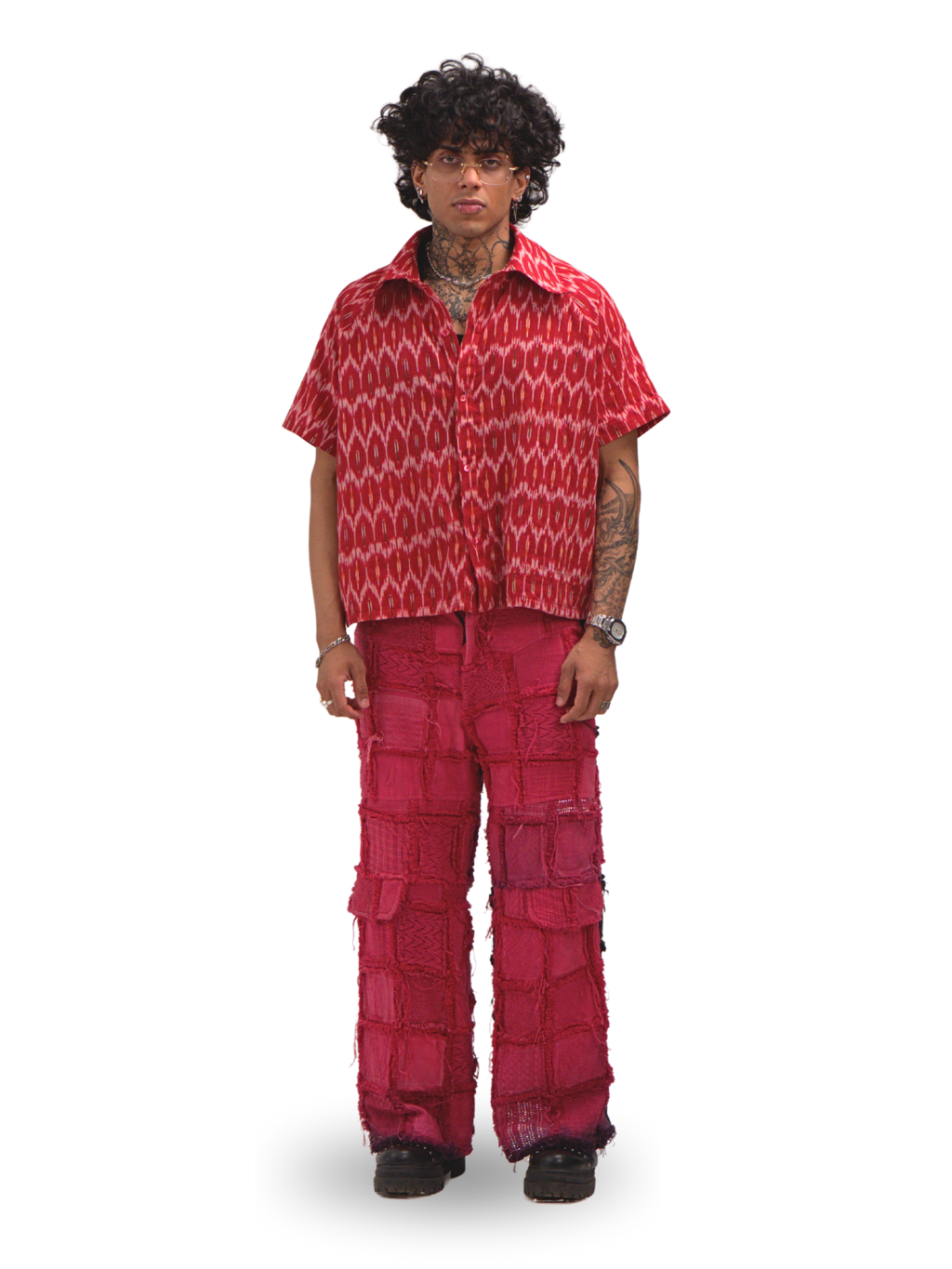 Gradient Red-Black Pants