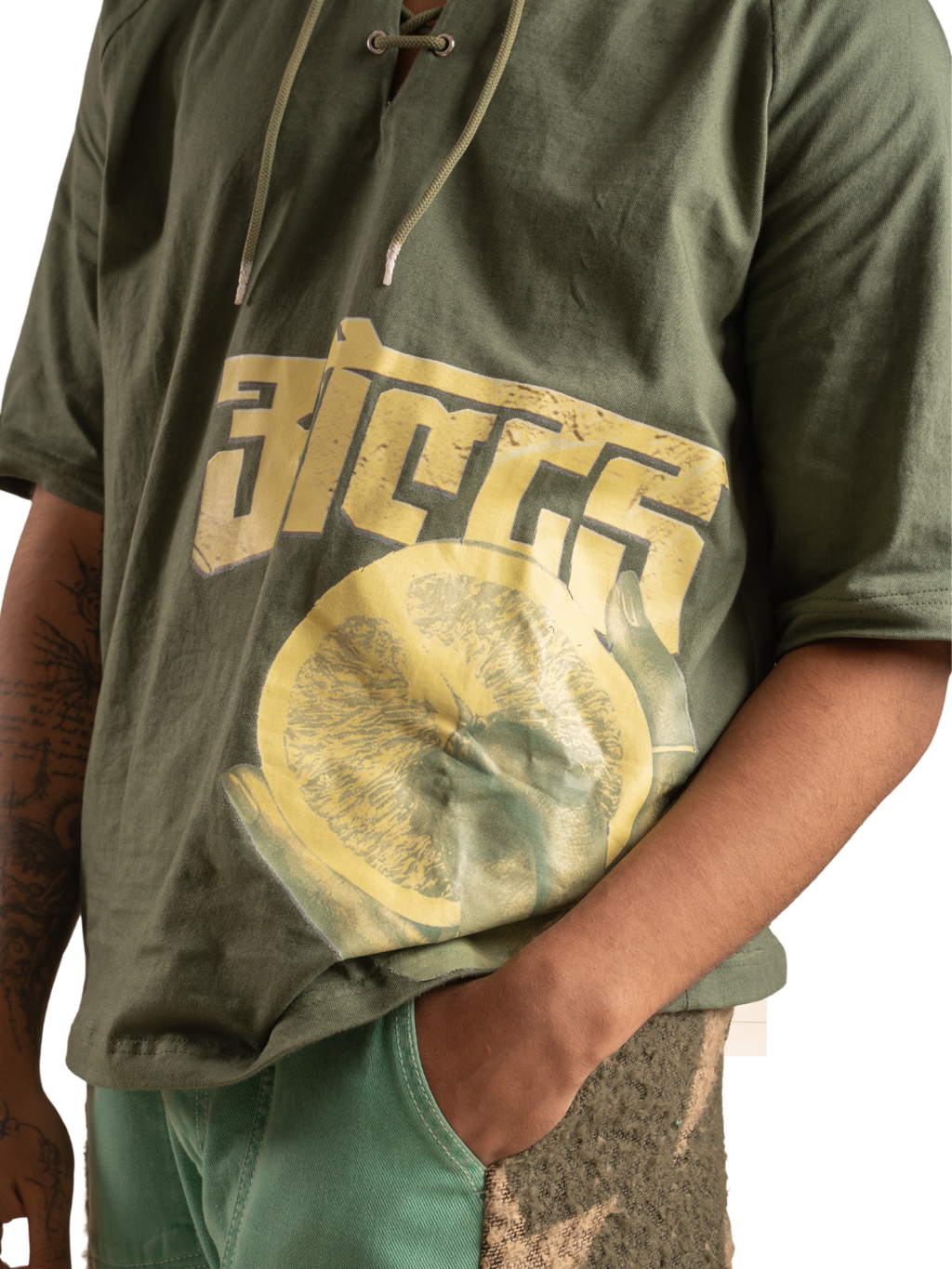 Lace Up "Altered" Tee                                                                                                BATIKSS01