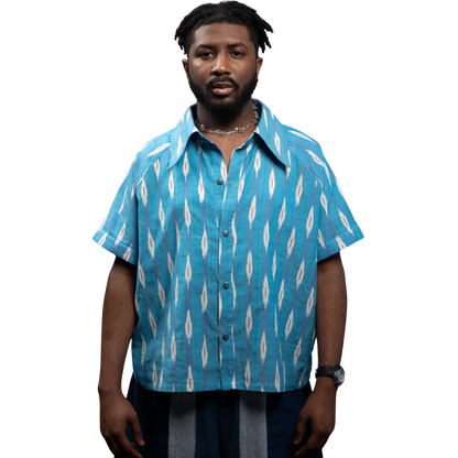 NEEL IKAT SHIRT  DETACHABLE SLEEVES