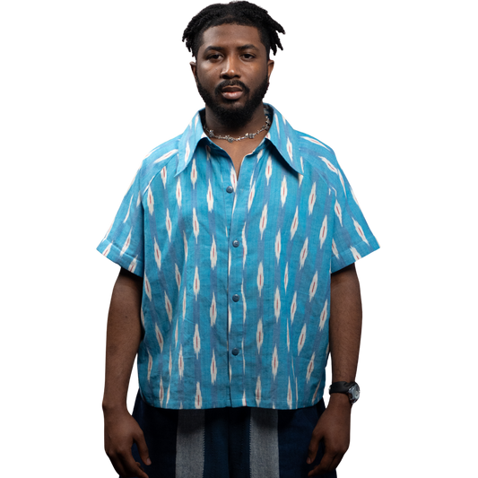 NEEL IKAT SHIRT  DETACHABLE SLEEVES