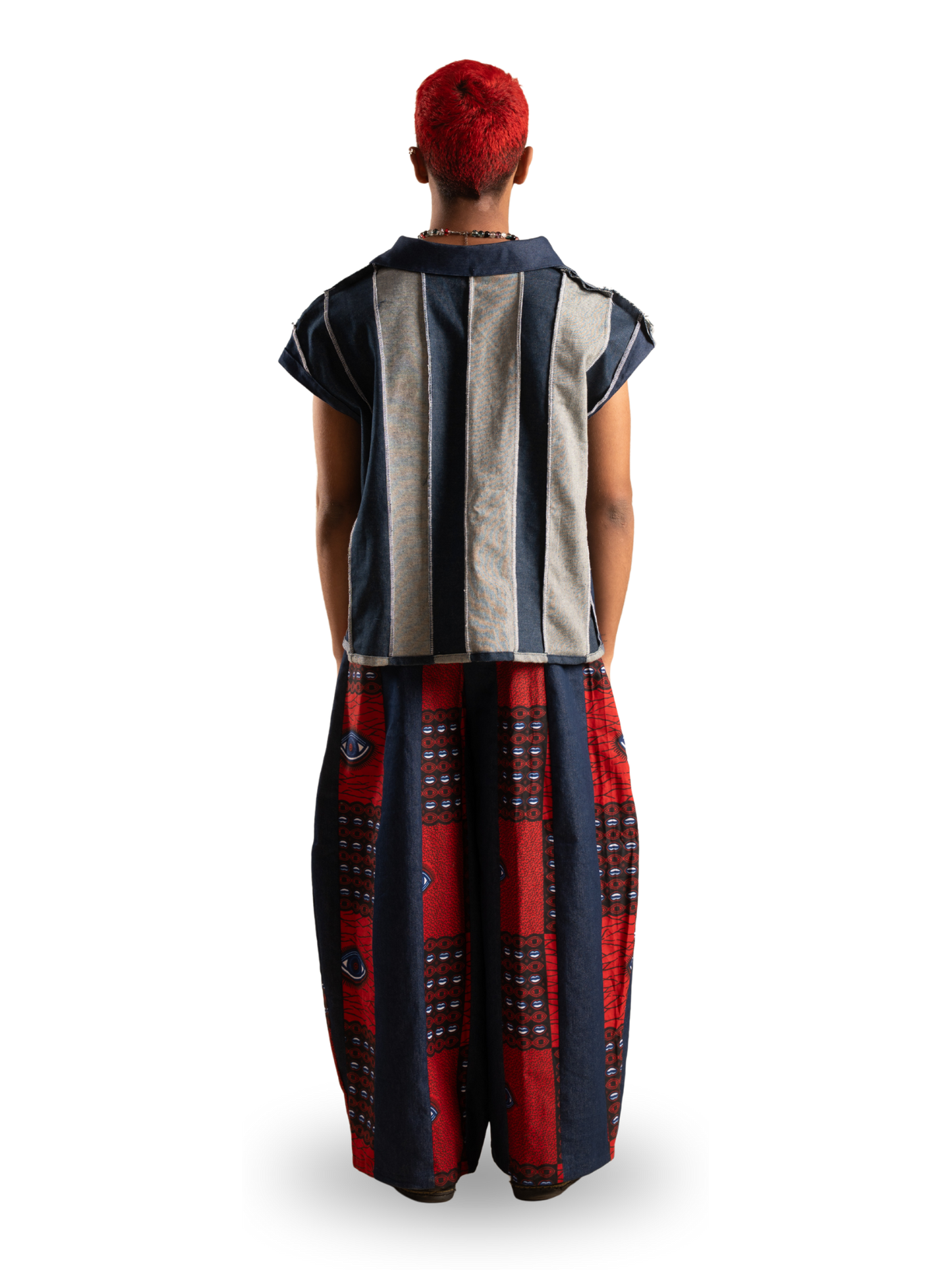RAW STRIPED DENIM VEST
