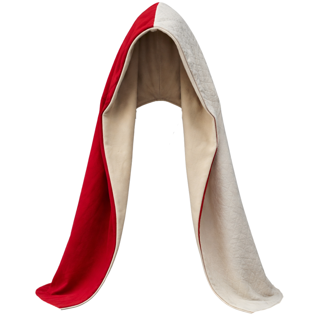 Cozy Red/White Hood Wrap
