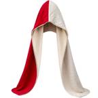 Cozy Red/White Hood Wrap