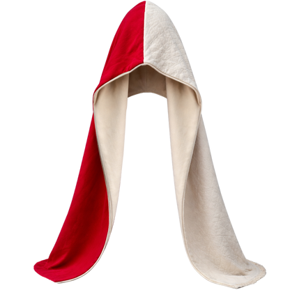 Cozy Red/White Wrap Hood 101