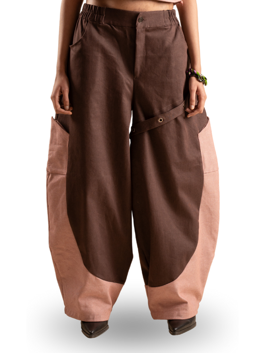 UNISEX TWO TONED BARREL PANTS